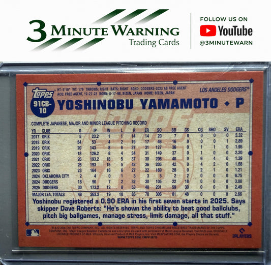 2026 Topps Chrome #91CB-10 Yoshinobu Yamamoto 1991 Topps Baseball