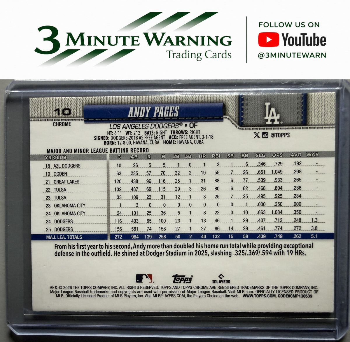 2026 Topps Chrome #10 Andy Pages