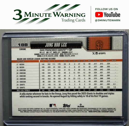 2026 Topps Chrome #188 Jung Hoo Lee