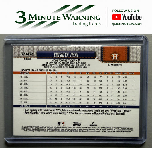 2026 Topps Chrome #242 Tatsuya Imai