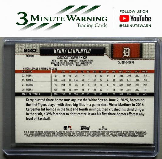 2026 Topps Chrome #230 Kerry Carpenter