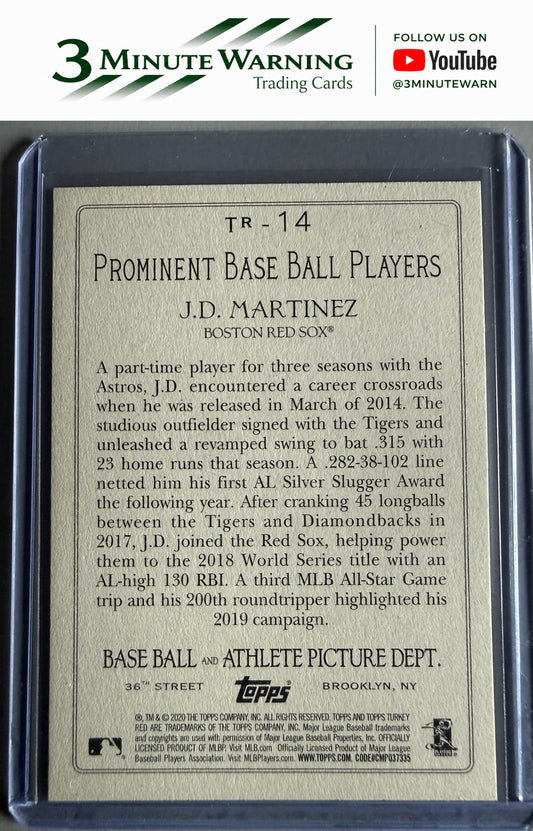 2020 Topps #TR-14 J.D. Martinez Turkey Red 2020 (Series 1)