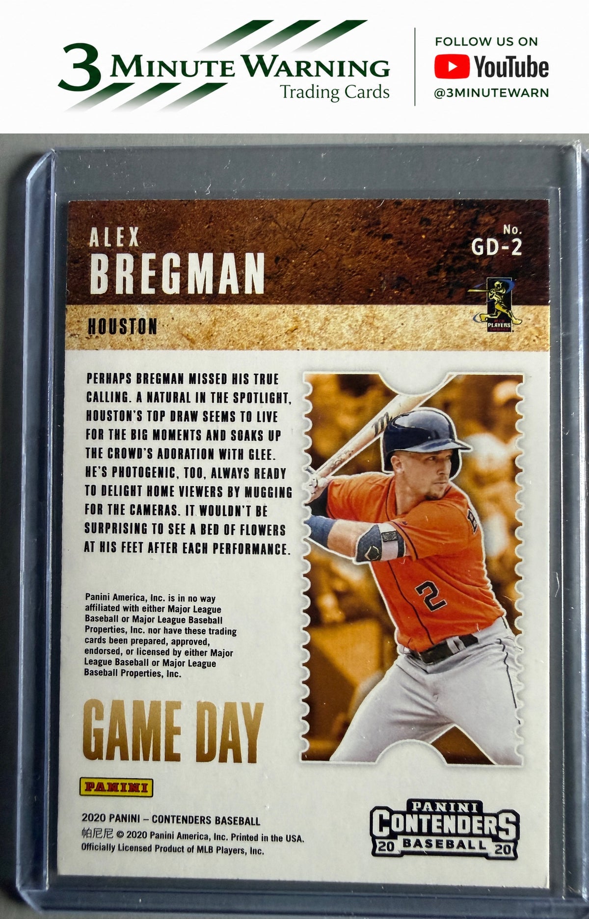 2020 Panini Contenders #GD-2 Alex Bregman Game Day