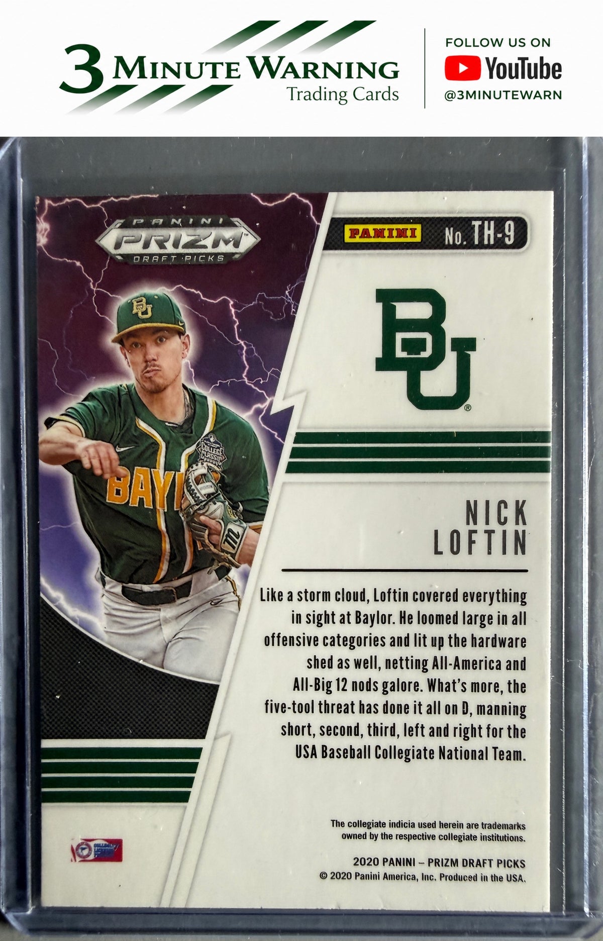 2020 Panini Prizm Draft Picks #TH-9 Nick Loftin Thunderstruck