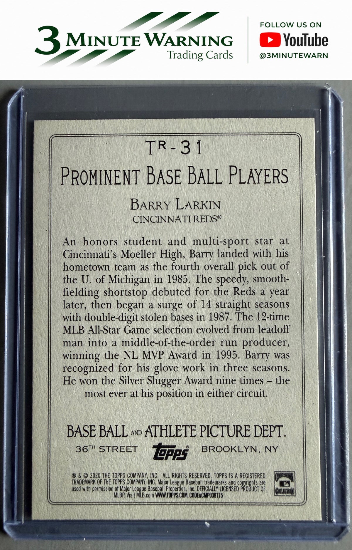 2020 Topps #TR-31 Barry Larkin Turkey Red 2020 (Series 2)