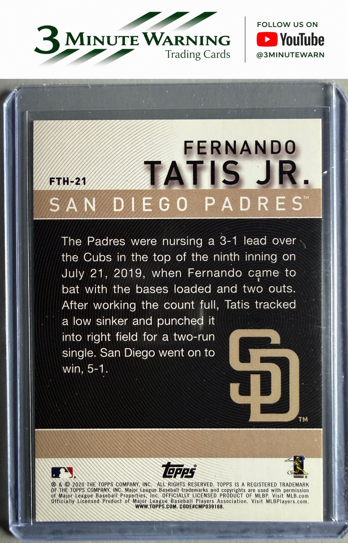 2020 Topps #FTH-21 Fernando Tatis Jr. Fernando Tatis Jr. Highlights