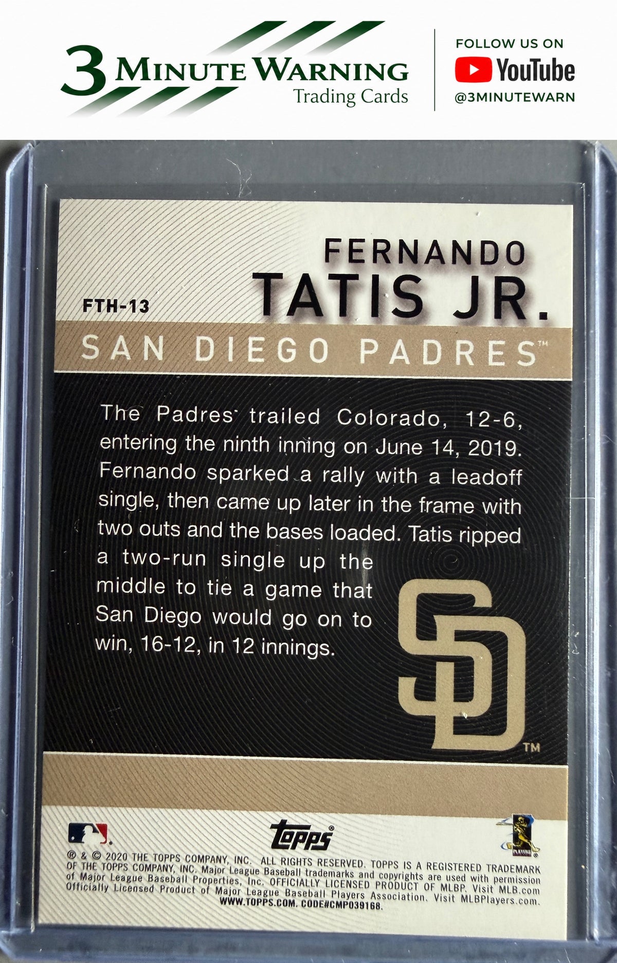 2020 Topps #FTH-13 Fernando Tatis Jr. Fernando Tatis Jr. Highlights