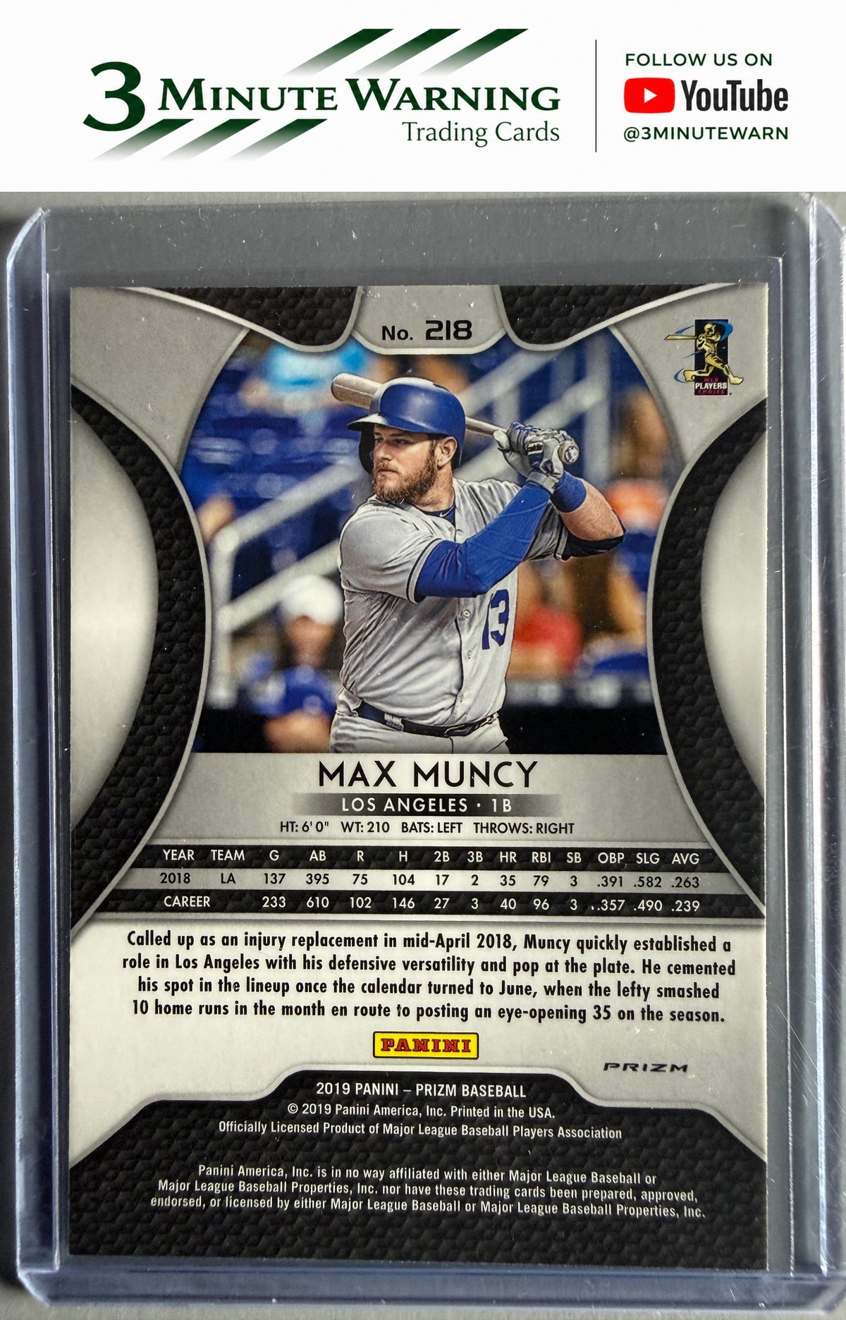 2019 Panini Prizm #218 Max Muncy Pink Prizm