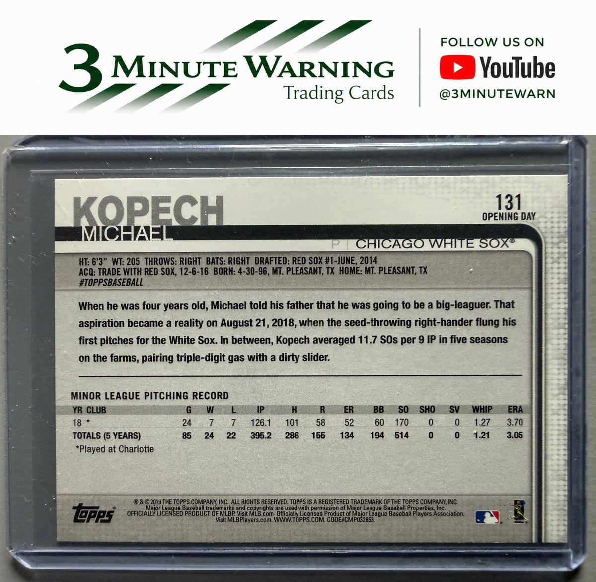 2019 Topps Opening Day #131 Michael Kopech