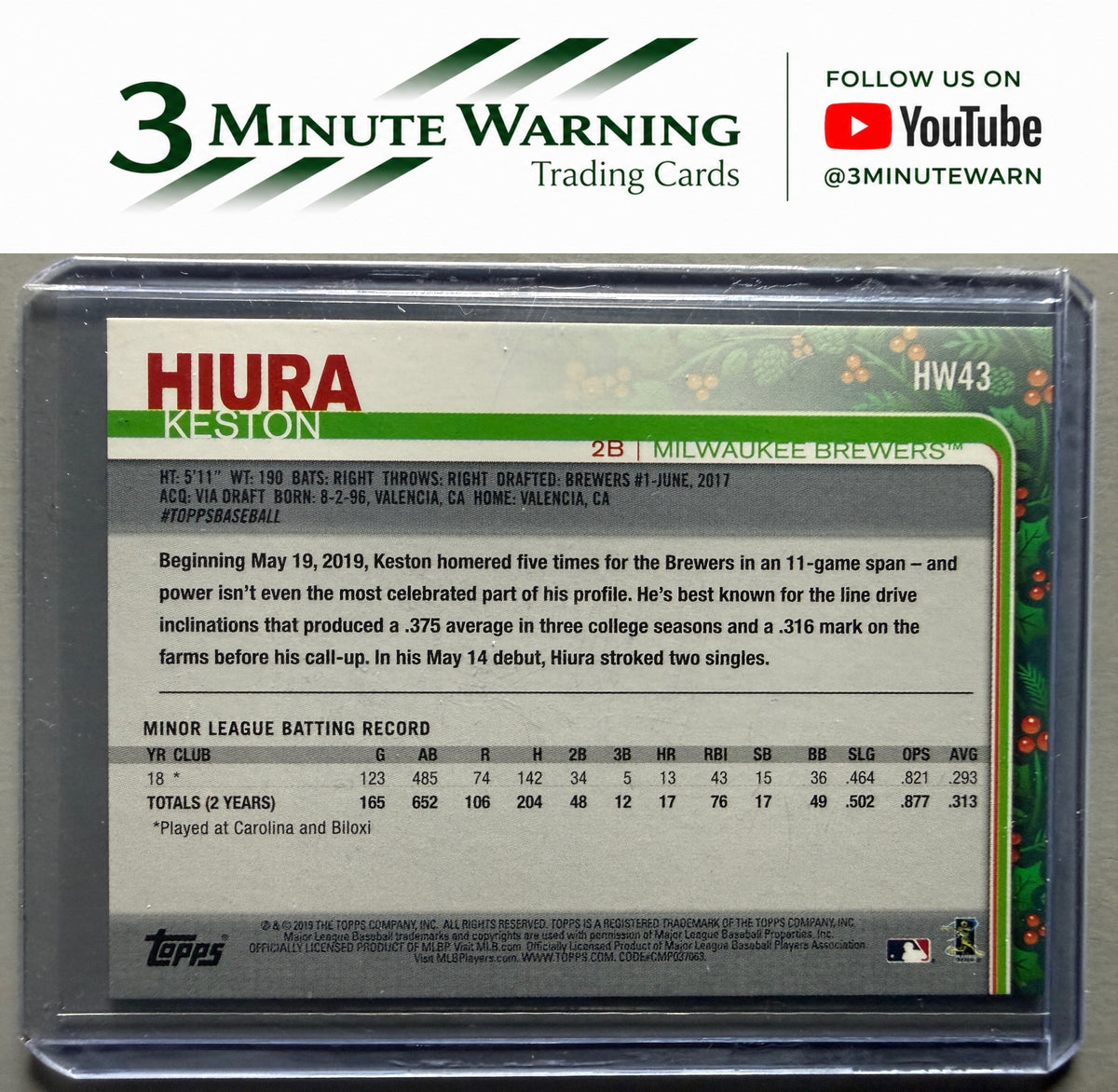 2019 Topps Holiday #HW43 Keston Hiura