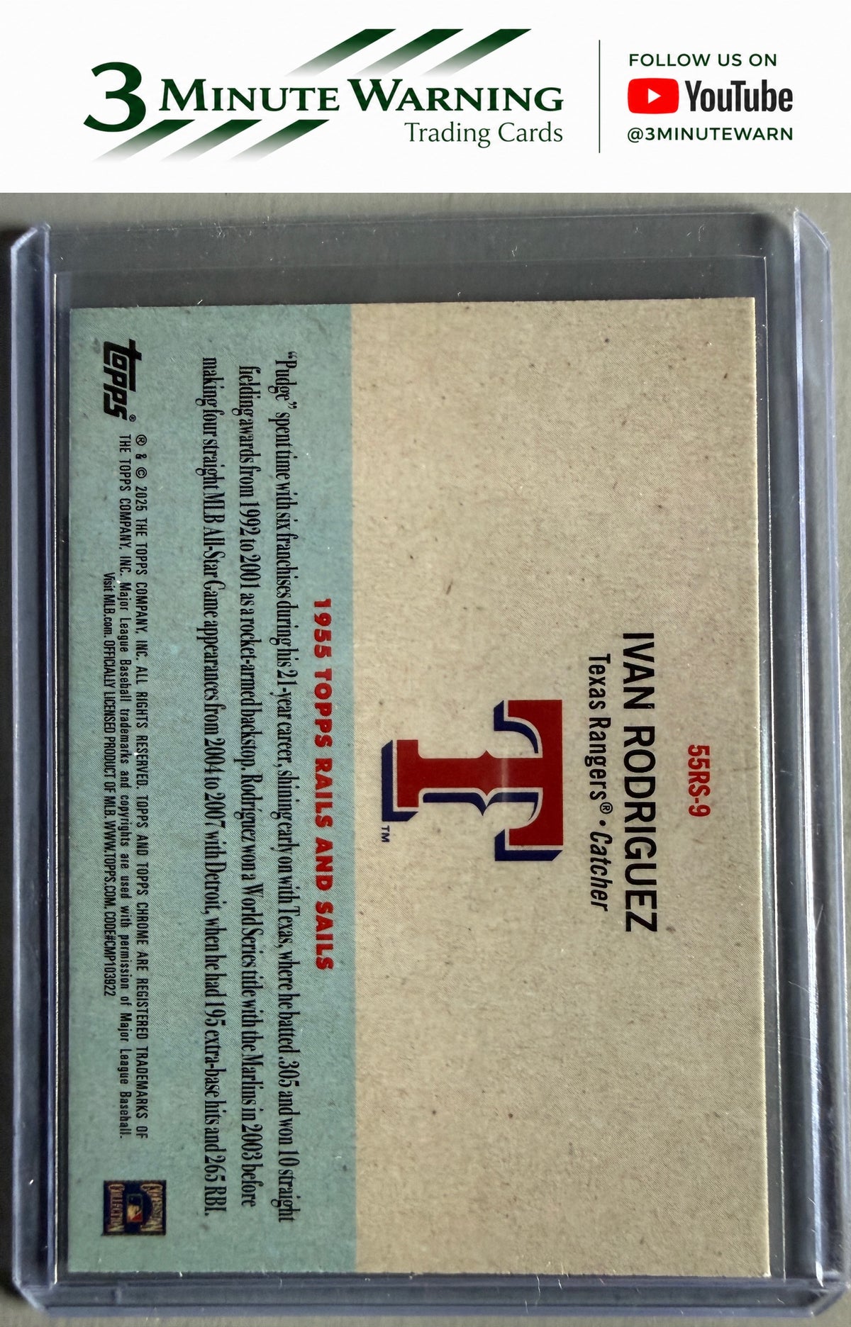 2025 Topps Chrome Platinum #55RS-9 Ivan Rodriguez 1955 Topps Rails and Sails