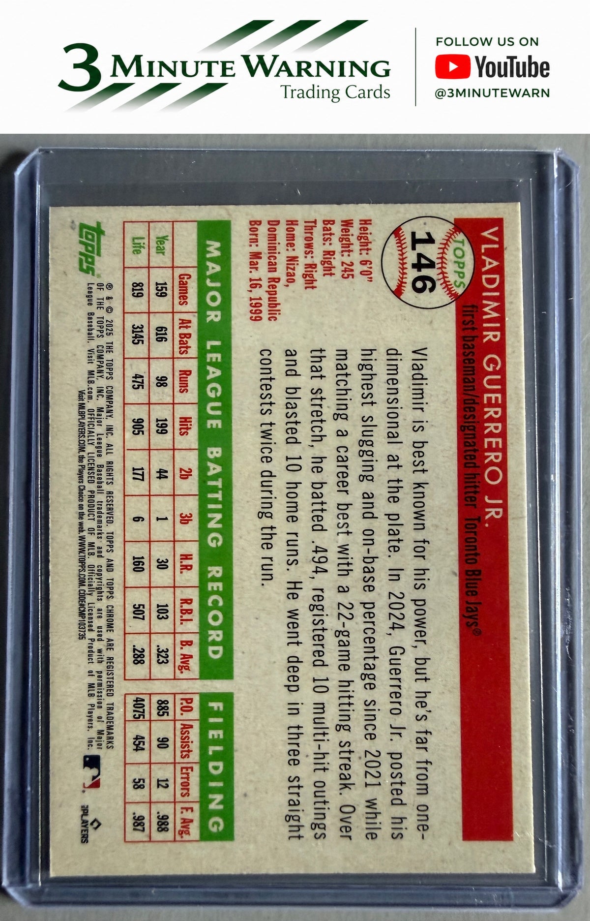 2025 Topps Chrome Platinum #146 Vladimir Guerrero Jr.