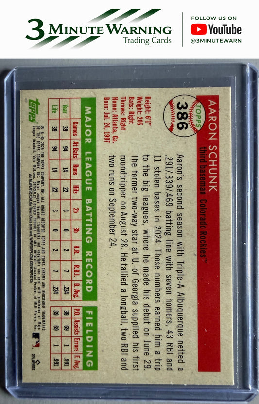 2025 Topps Chrome Platinum #386 Aaron Schunk
