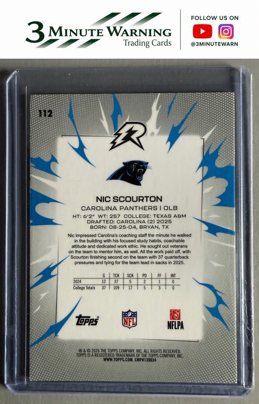2025 Topps Resurgence #112 Nic Scourton Blue & Orange Spark Refractor