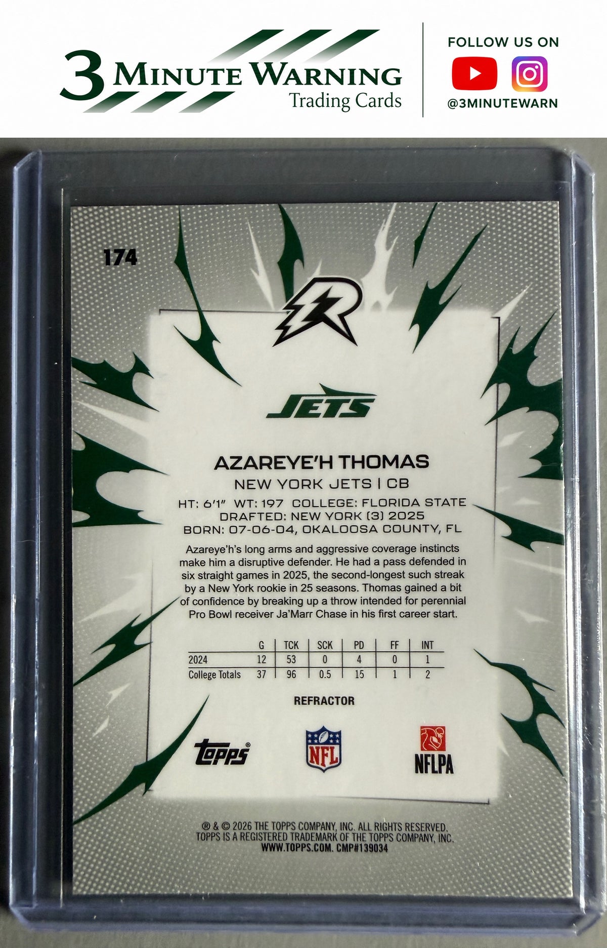 2025 Topps Resurgence #174 Azareye'h Thomas Refractor
