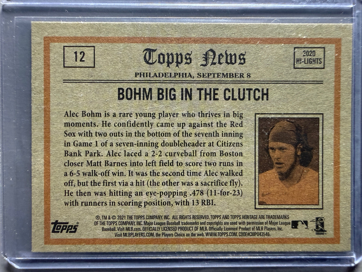 2021 Topps Heritage #12 Alec Bohm