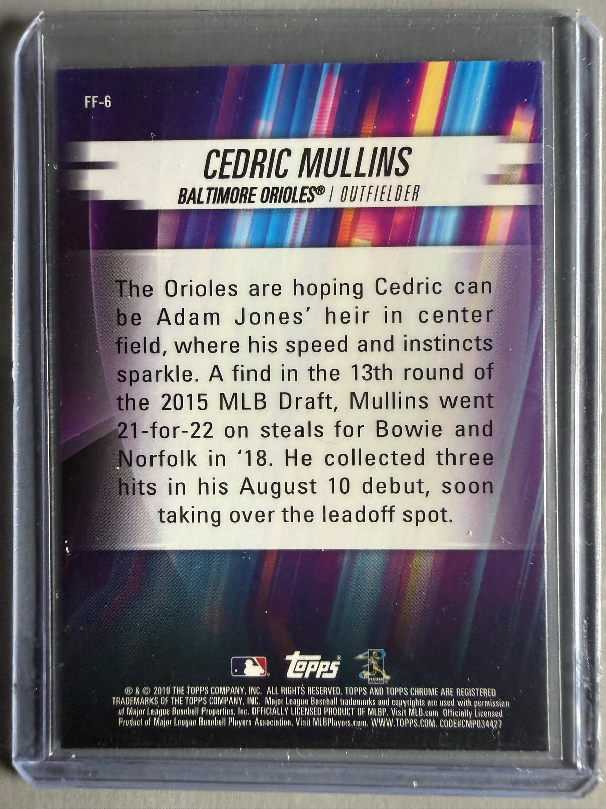 2019 Topps Chrome #FF-6 Cedric Mullins Freshman Flash