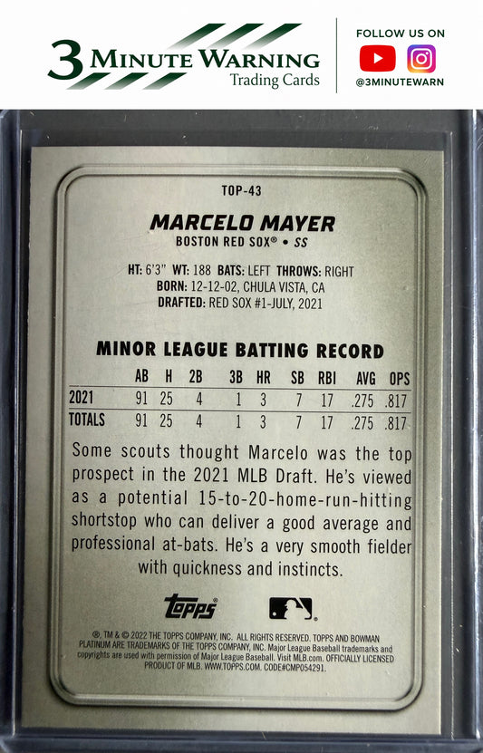 2022 Bowman Platinum #TOP-43 Marcelo Mayer Top Prospects Ice Foilboard
