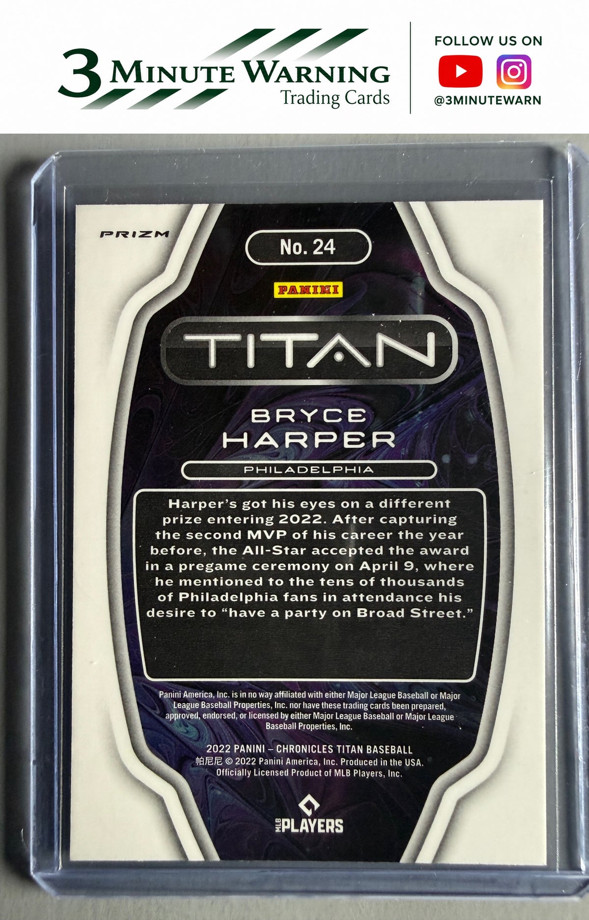 2022 Panini Chronicles #24 Bryce Harper Titan Building Blocks