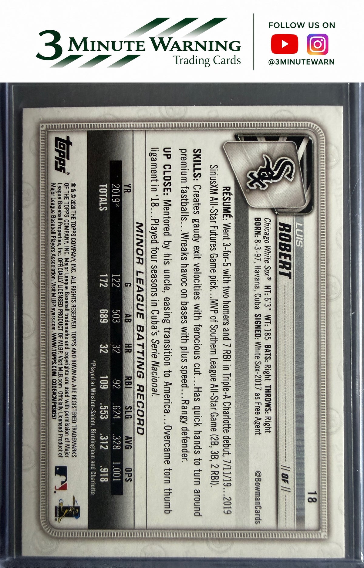 2020 Bowman #18 Luis Robert