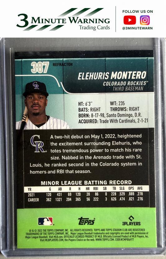 2022 Stadium Club Chrome #387 Elehuris Montero