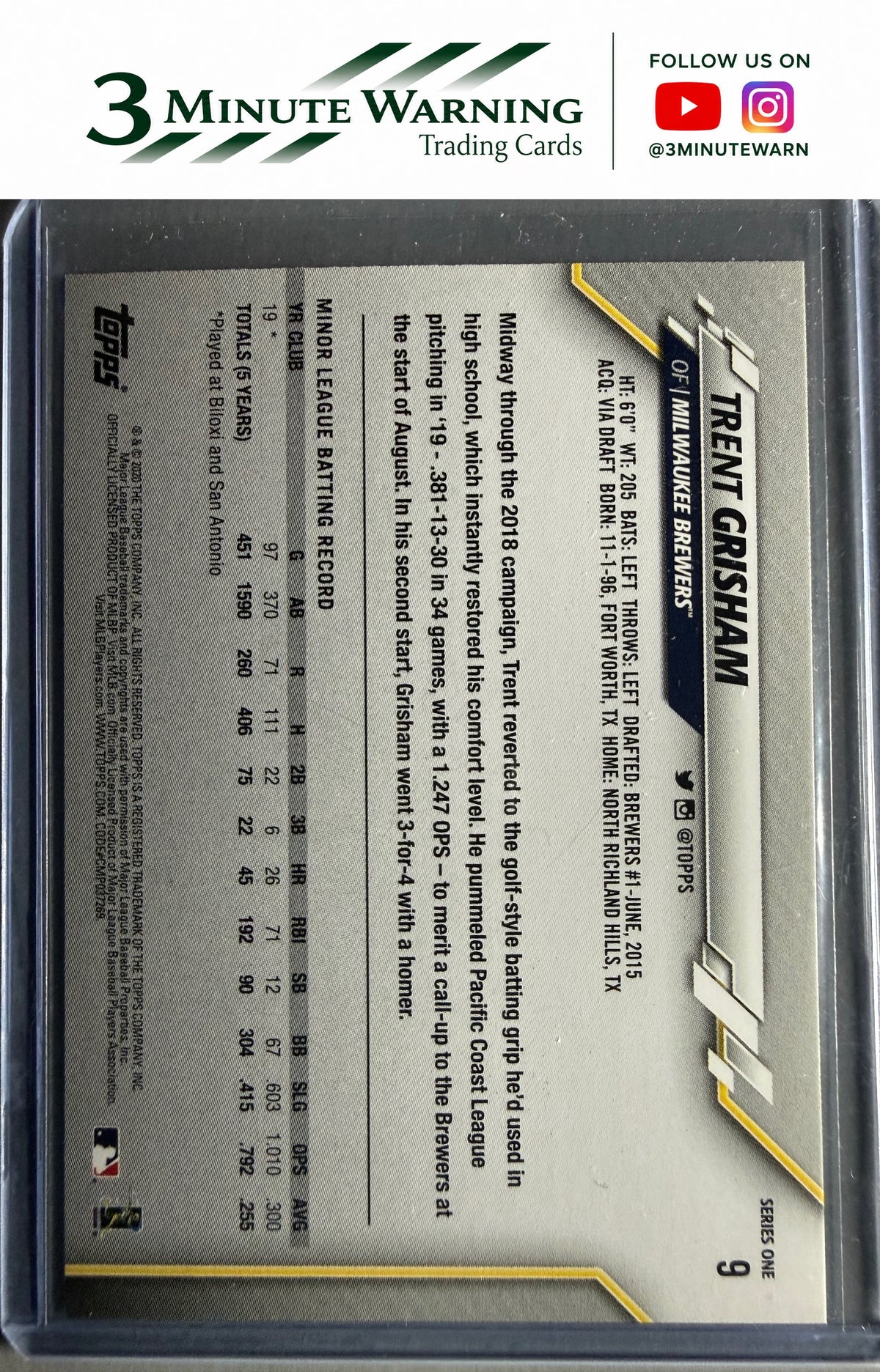 2020 Topps #9 Trent Grisham