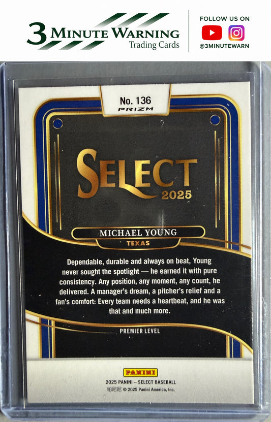 2025 Panini Select #136 Michael Young Orange Flash Prizm