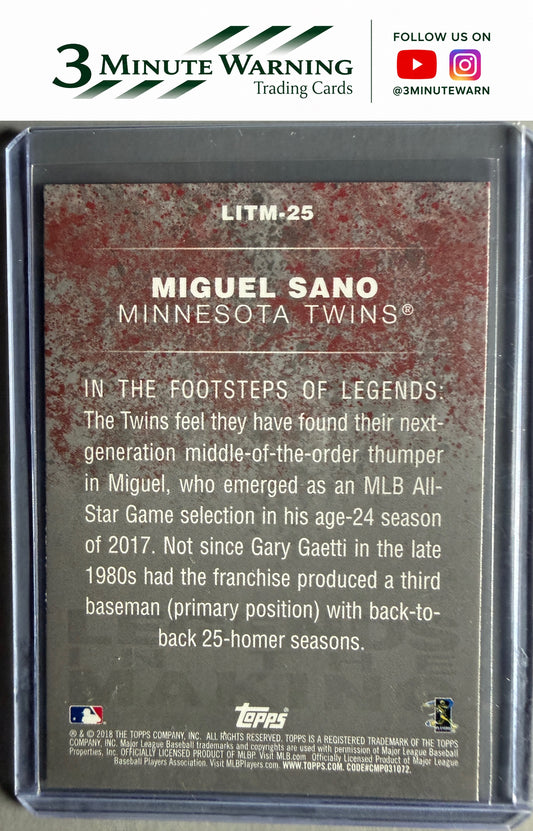 2018 Topps Update #LITM-25 Miguel Sano Legends in the Making