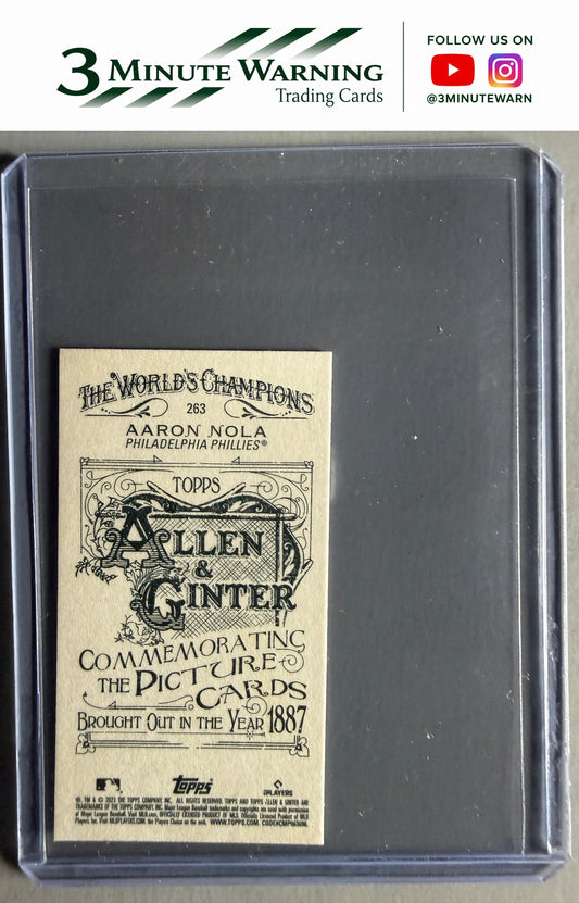 2023 Topps Allen & Ginter #263 Aaron Nola Mini A & G Back