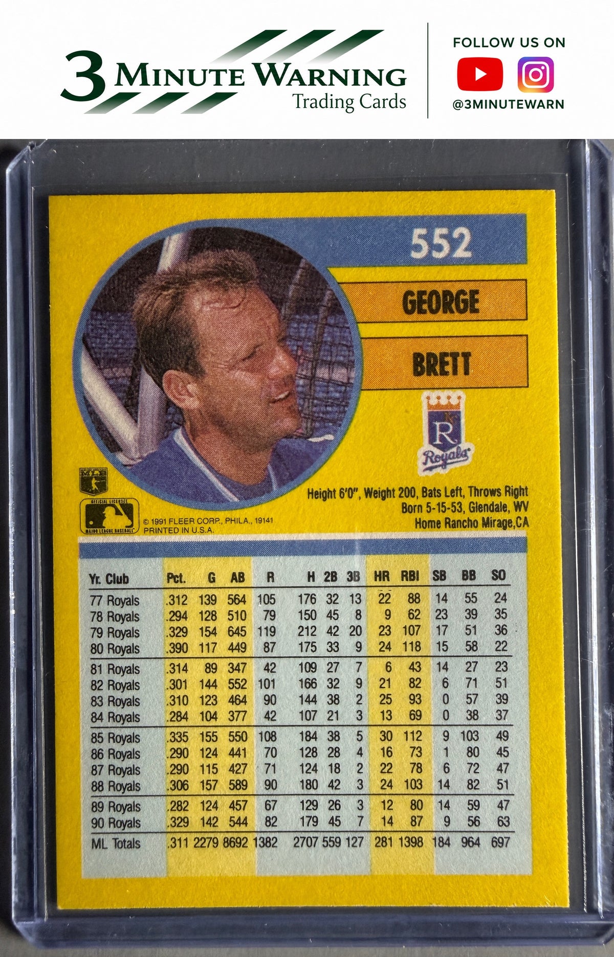 1991 Fleer #552 George Brett