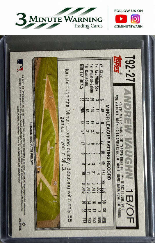 2021 Topps Update #T92-27 Andrew Vaughn 1992 Topps Redux