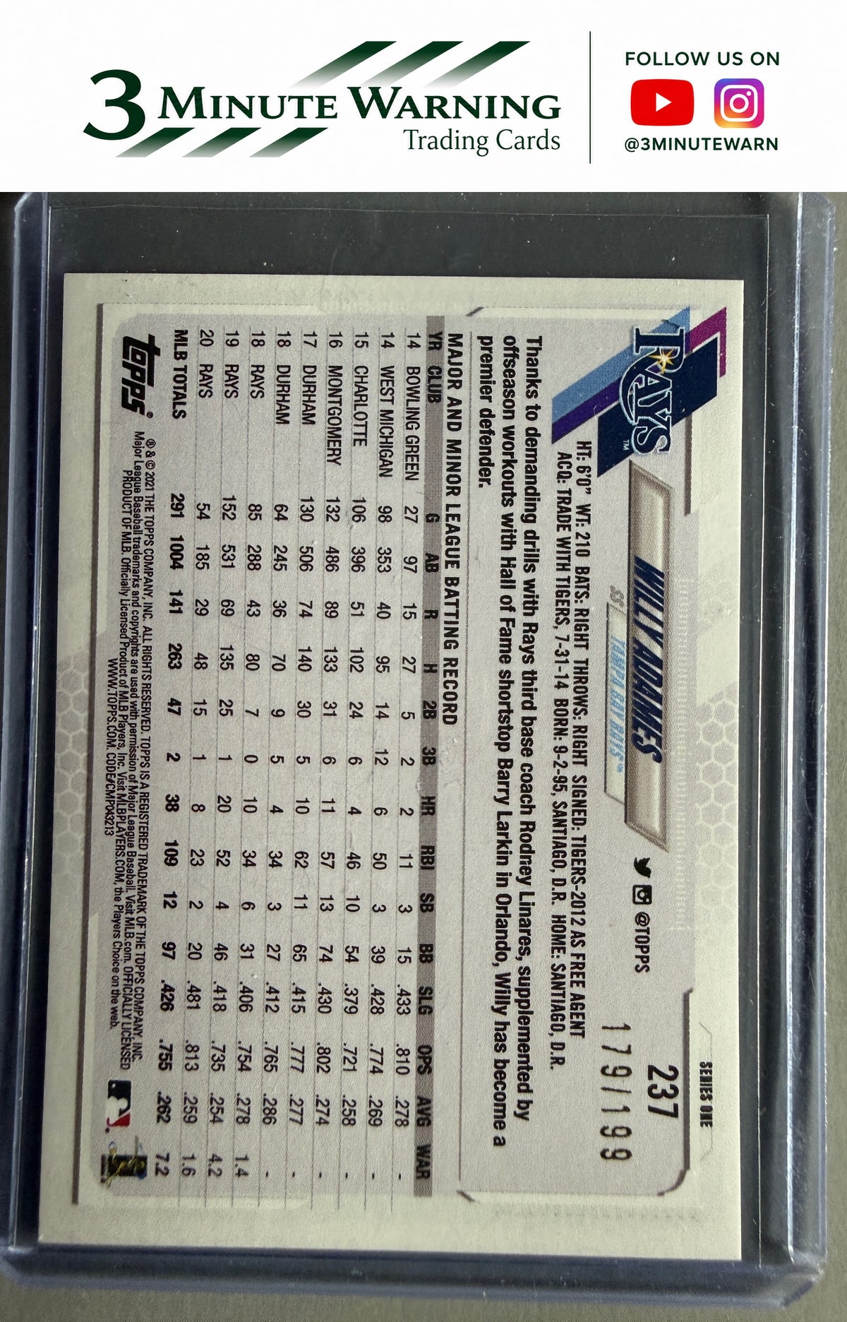 2021 Topps #237 Willy Adames Red #/199