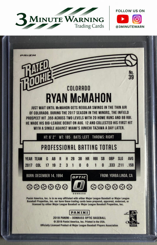2018 Donruss Optic #39 Ryan McMahon Holo