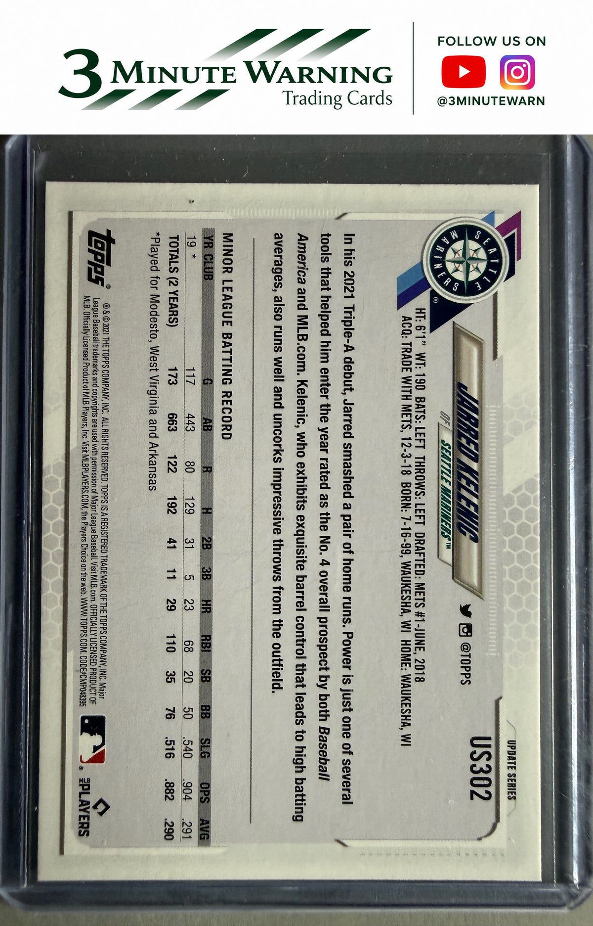 2021 Topps Update #US302 Jarred Kelenic