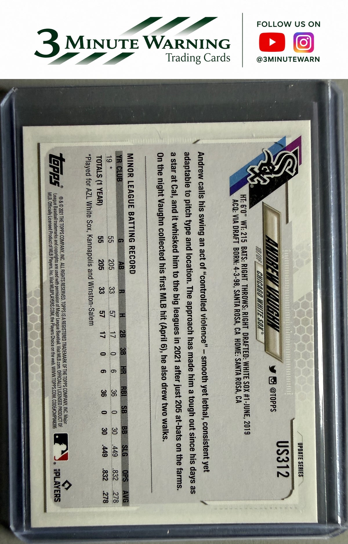 2021 Topps Update #US312 Andrew Vaughn