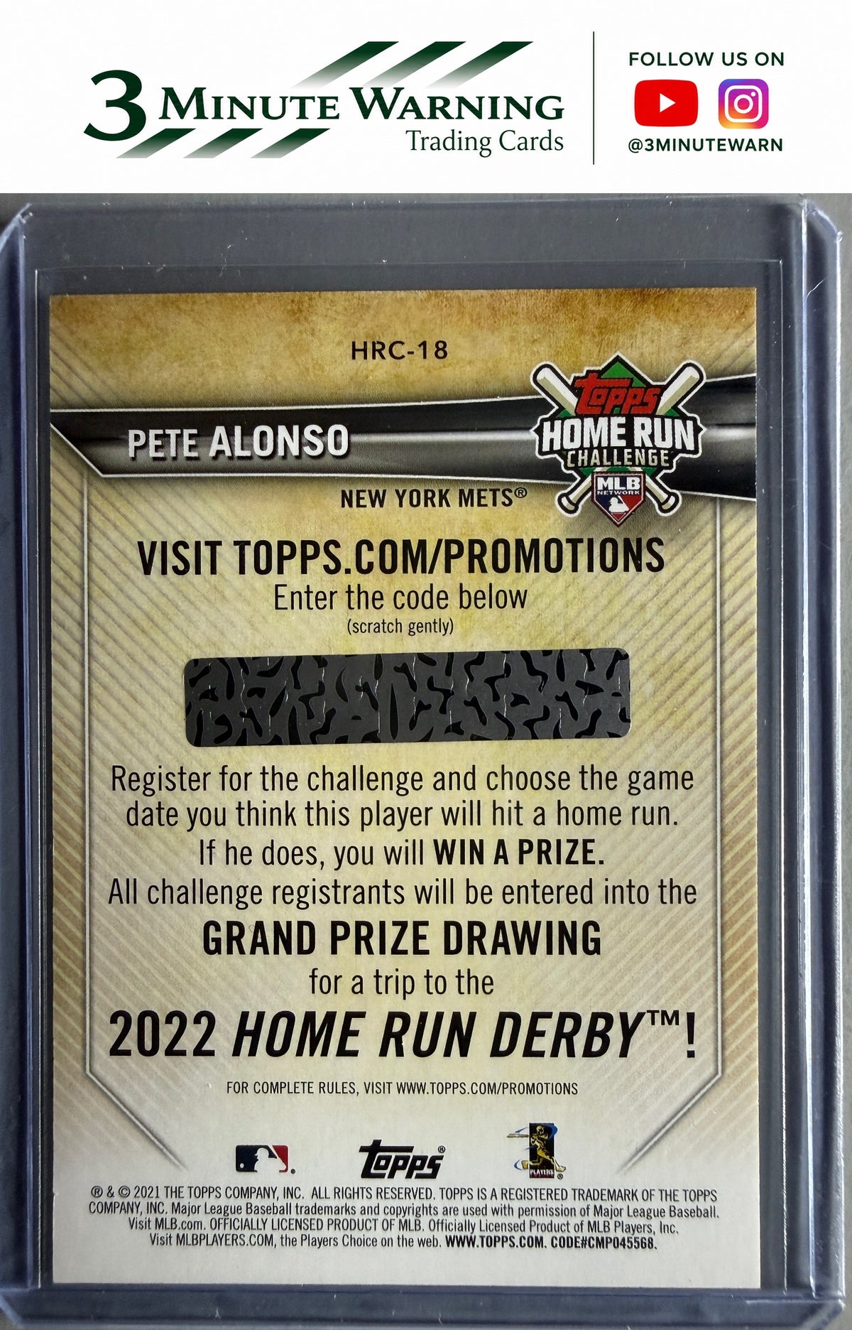 2021 Topps #HRC-18 Pete Alonso Home Run Challenge (Series Two)