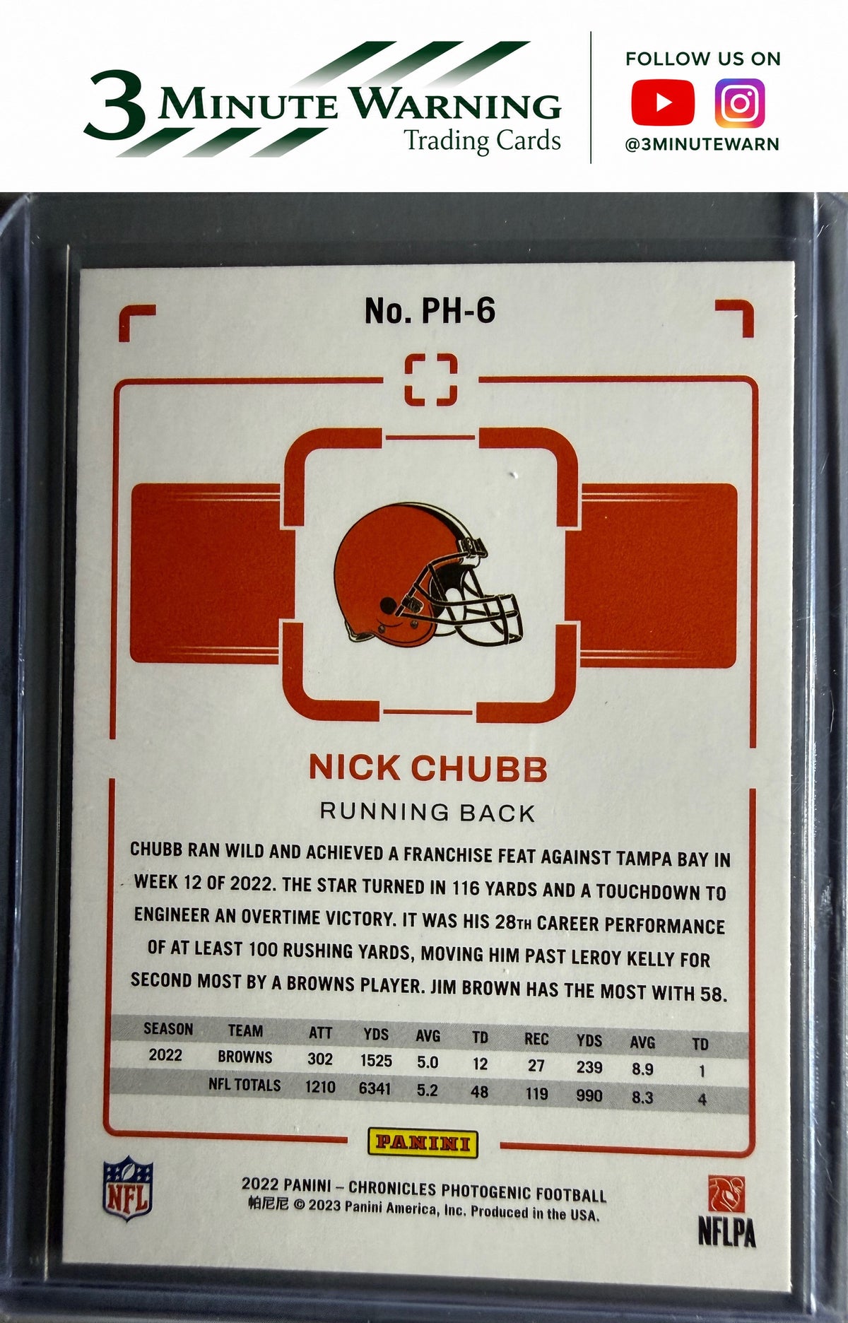 2022 Panini Chronicles #PH-6 Nick Chubb Photogenic Holo Pink