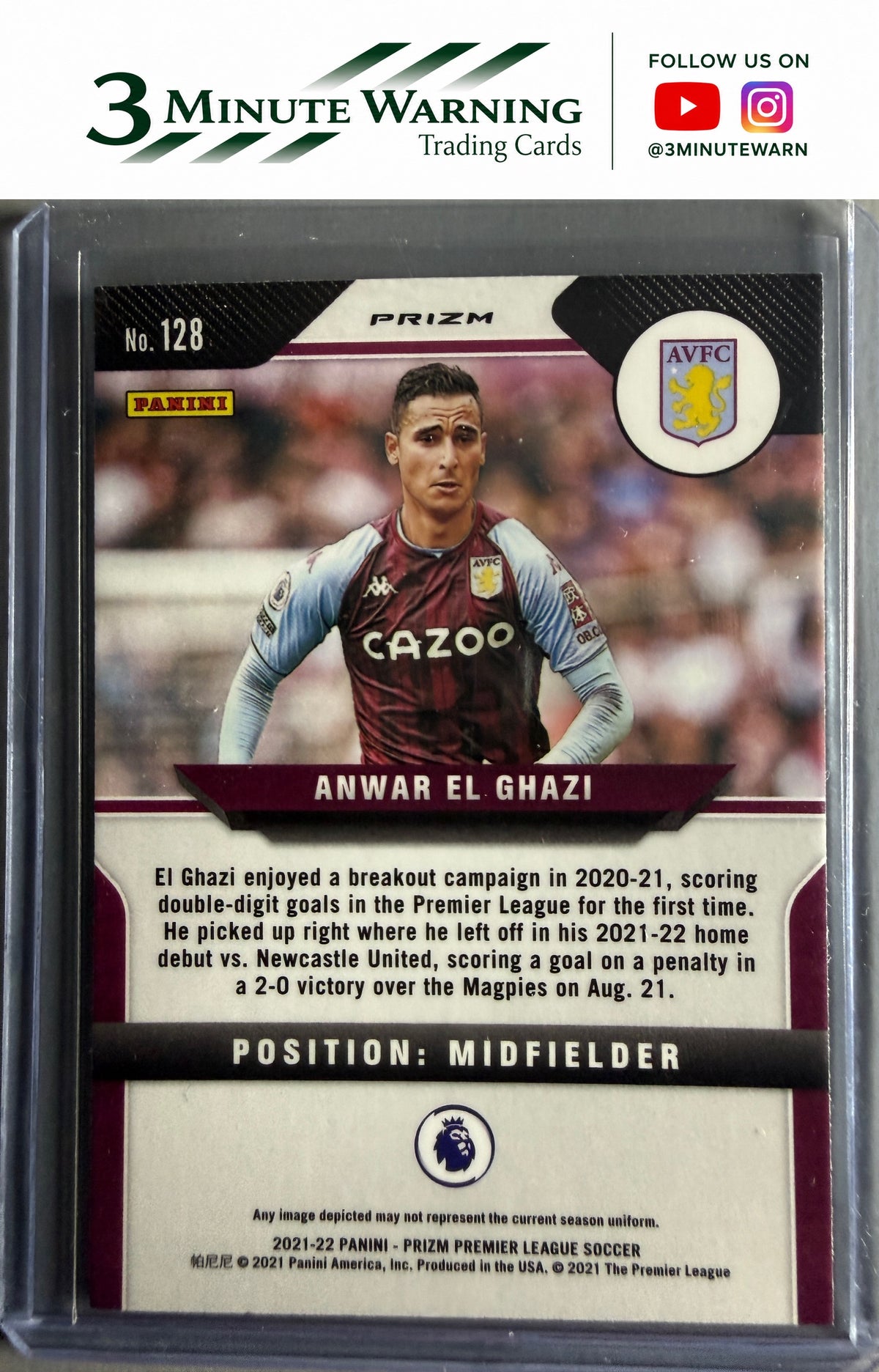 2021-22 Panini Prizm Premier League #128 Anwar El Ghazi Prizm Green Wave