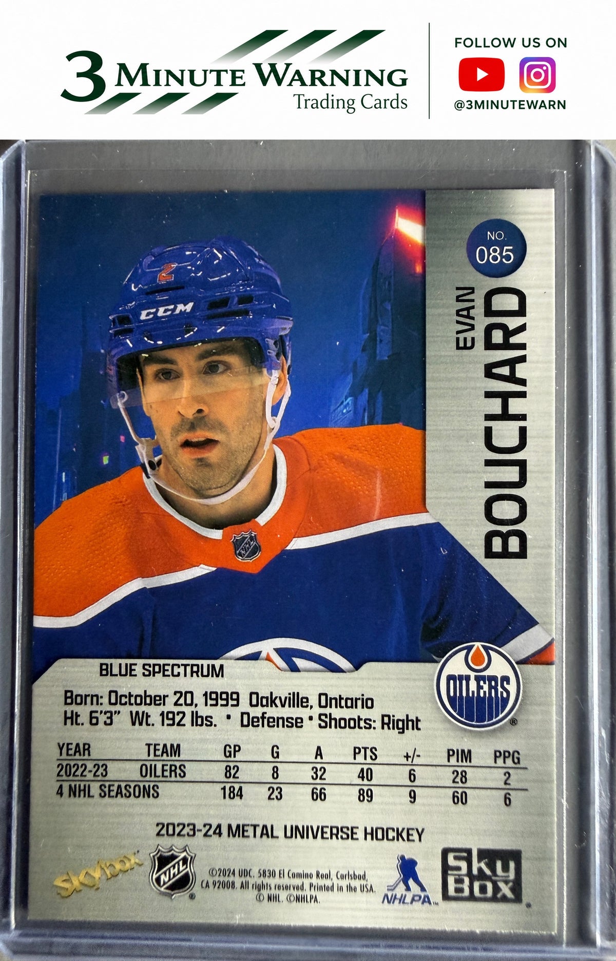 2023-24 SkyBox Metal Universe #085 Evan Bouchard