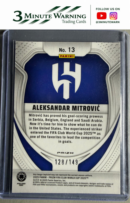 2025 Panini Prizm FIFA #13 Aleksandar Mitrovic Orange Pulsar Prizms #/149