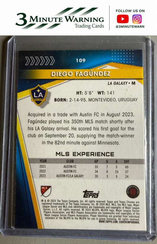 2024 Topps Chrome MLS #109 Diego Fagúndez Prism Refractor