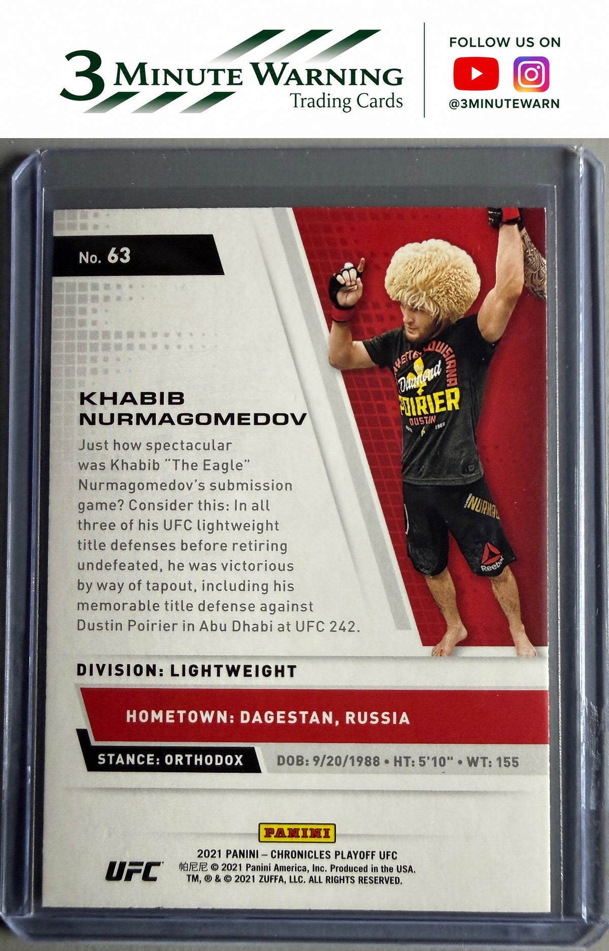 2021 Panini Chronicles UFC #63 Khabib Nurmagomedov