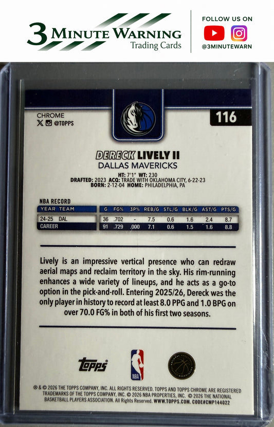 2025-26 Topps Chrome Update #116 Dereck Lively II Raywave