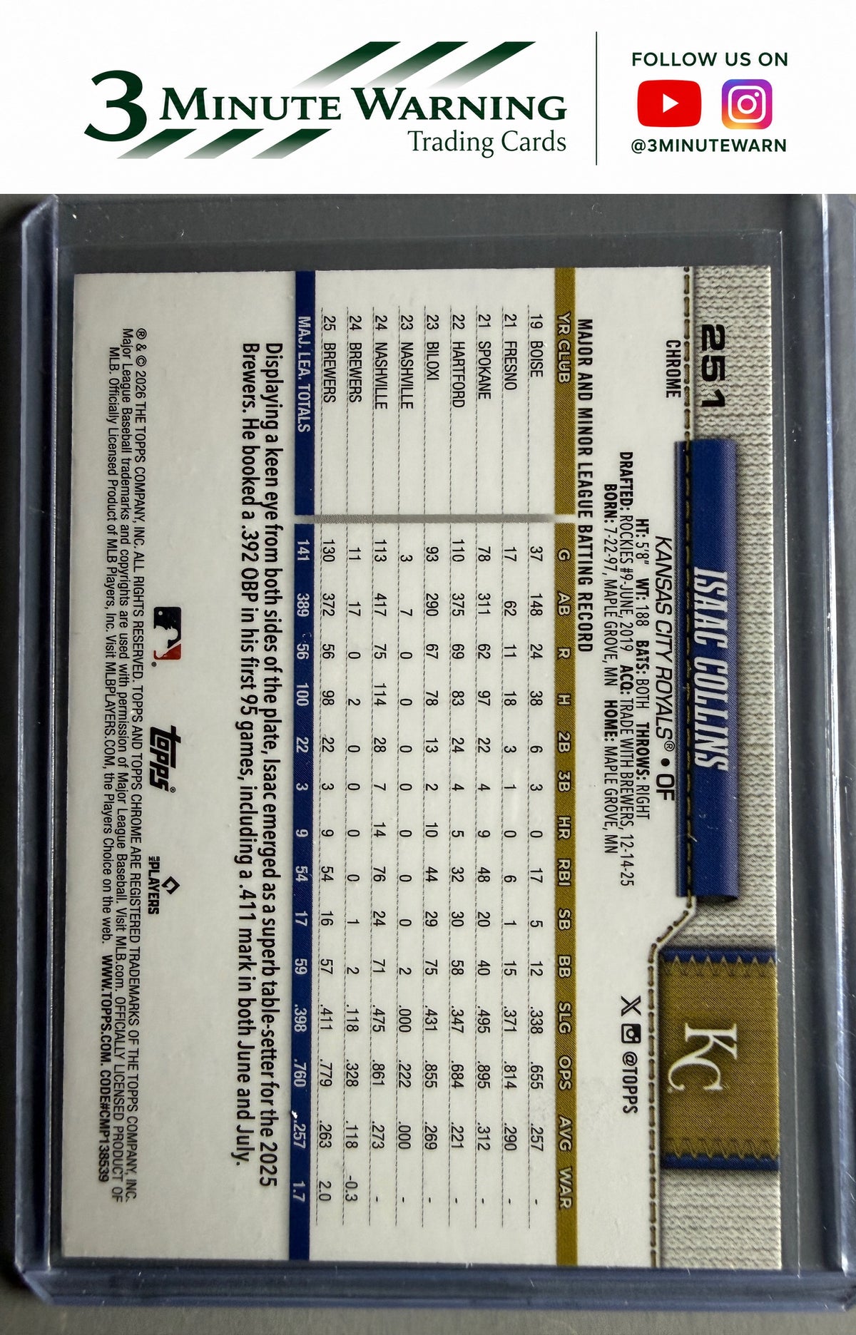 2026 Topps Chrome #251 Isaac Collins