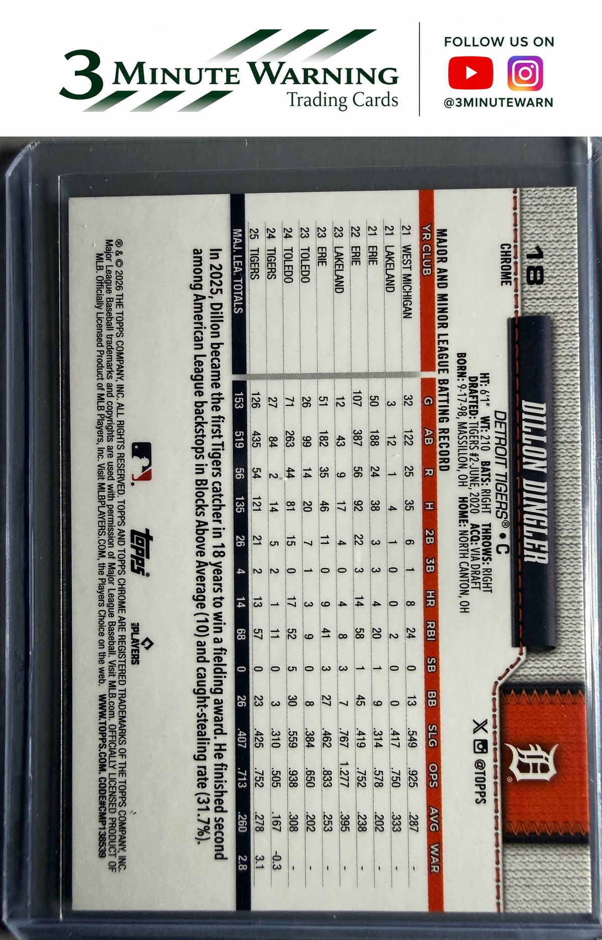 2026 Topps Chrome #18 Dillon Dingler
