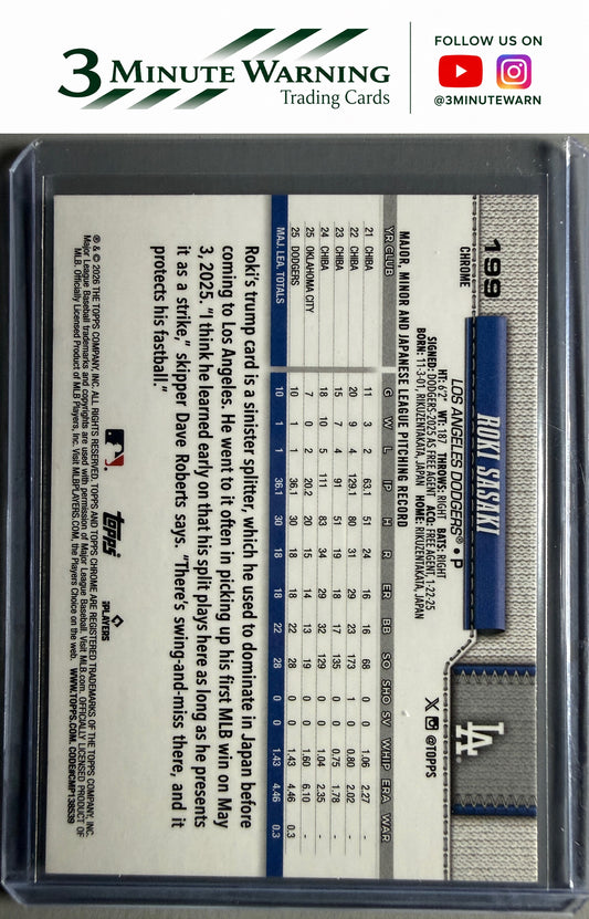 2026 Topps Chrome #199 Roki Sasaki