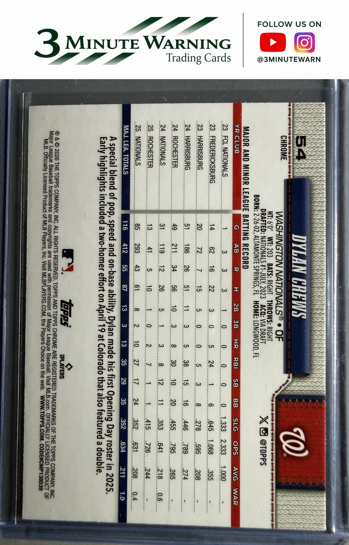 2026 Topps Chrome #54 Dylan Crews