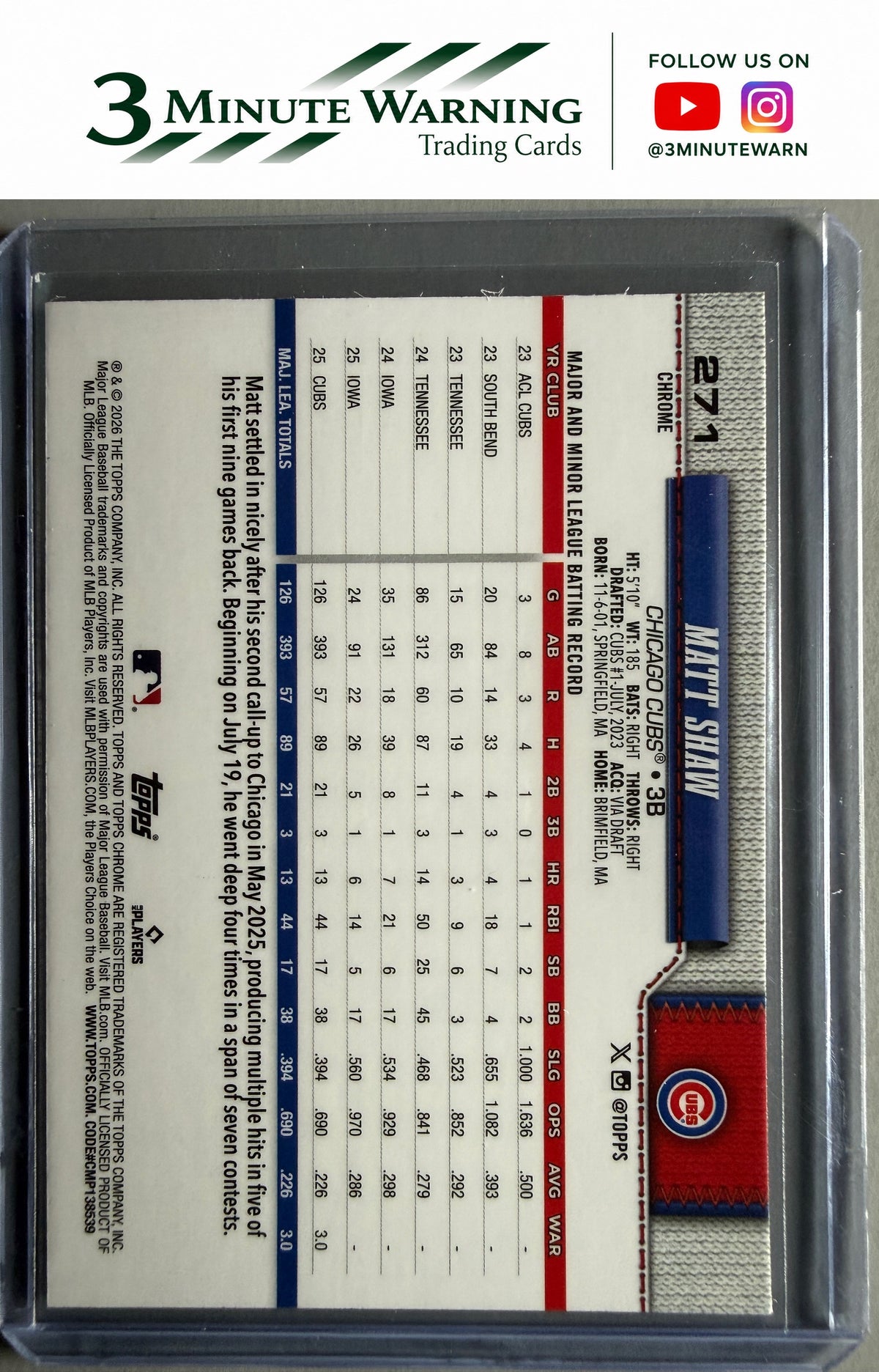 2026 Topps Chrome #271 Matt Shaw