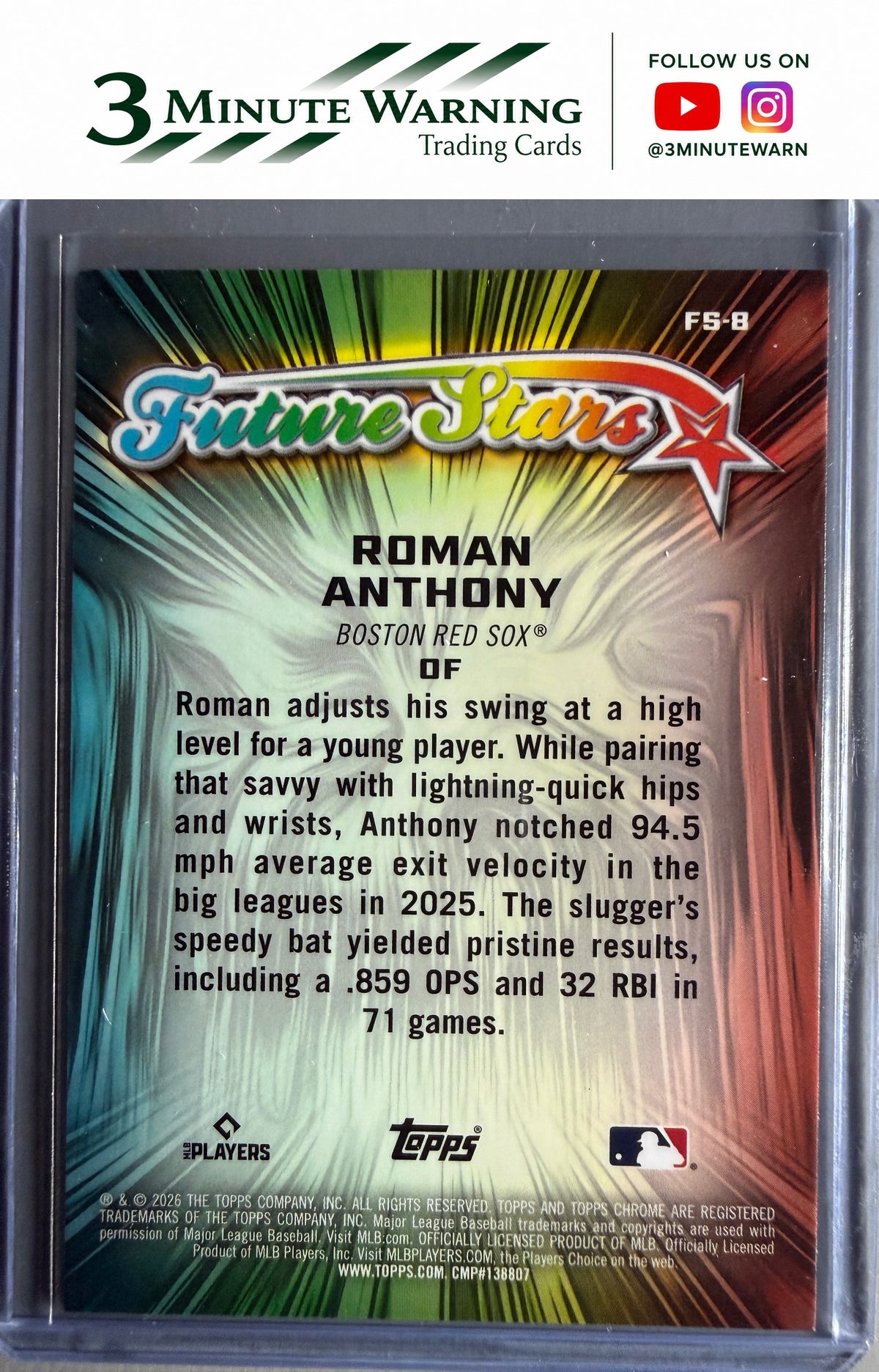 2026 Topps Chrome #FS-8 Roman Anthony Future Stars