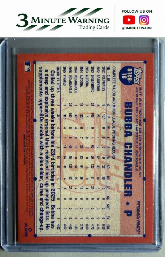 2026 Topps Chrome #91CB-18 Bubba Chandler 1991 Topps Baseball 35th Anniversary